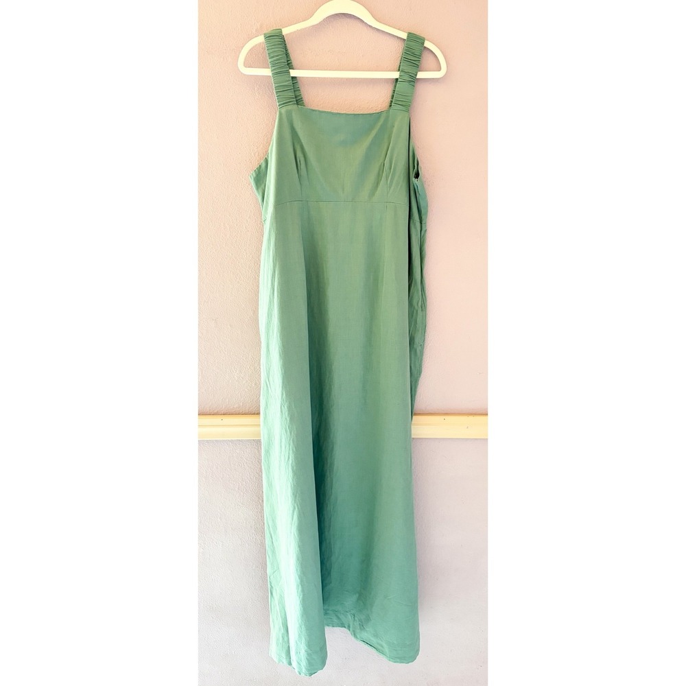 Pact Organic Cotton Linen Blend Maxi Sundress Seafoam Green XXL NWT - Picture 2 of 5